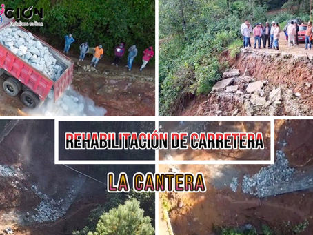 CONTINÚAN LAS ACCIONES DE REHABILITACIÓN DE CARRETERA EN LA CANTERA