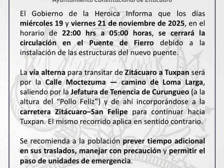 COMUNICADO OFICIAL DEL GOBIERNO DE LA HEROICA