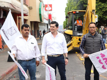 Continúa segunda etapa del Embellecimiento del Centro Histórico en Zitácuaro