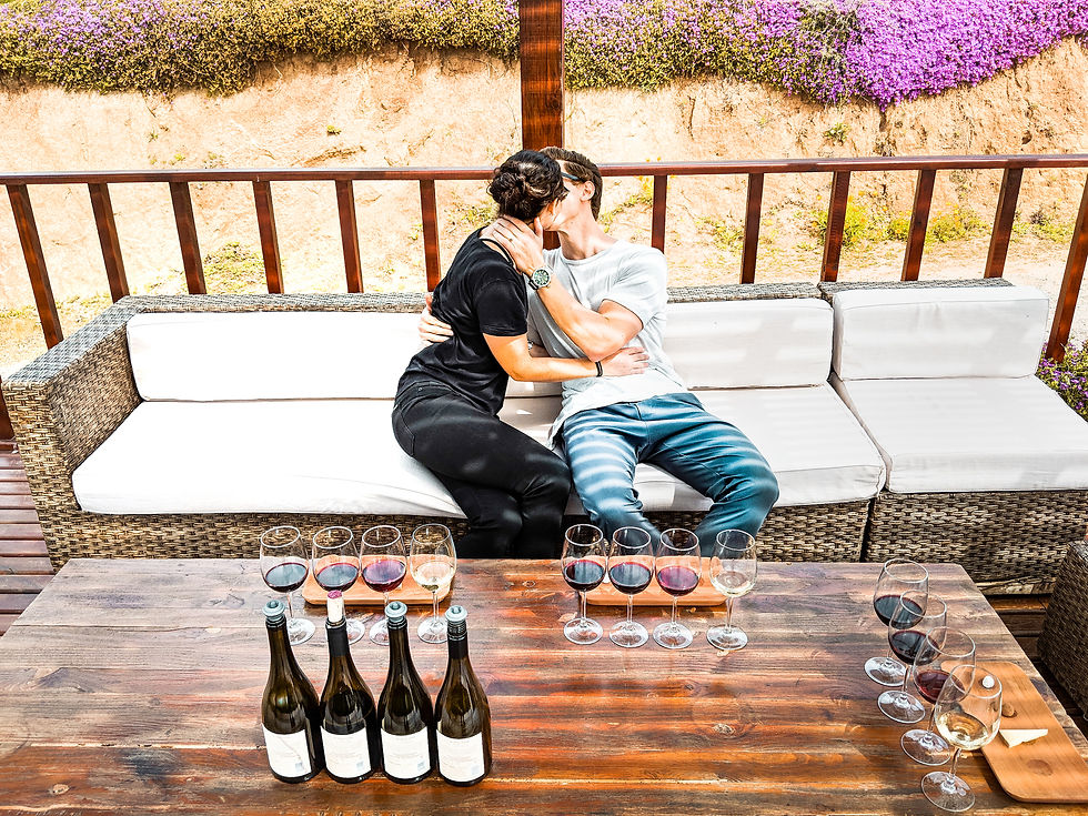 Kissing at Kingston Family Vineyards