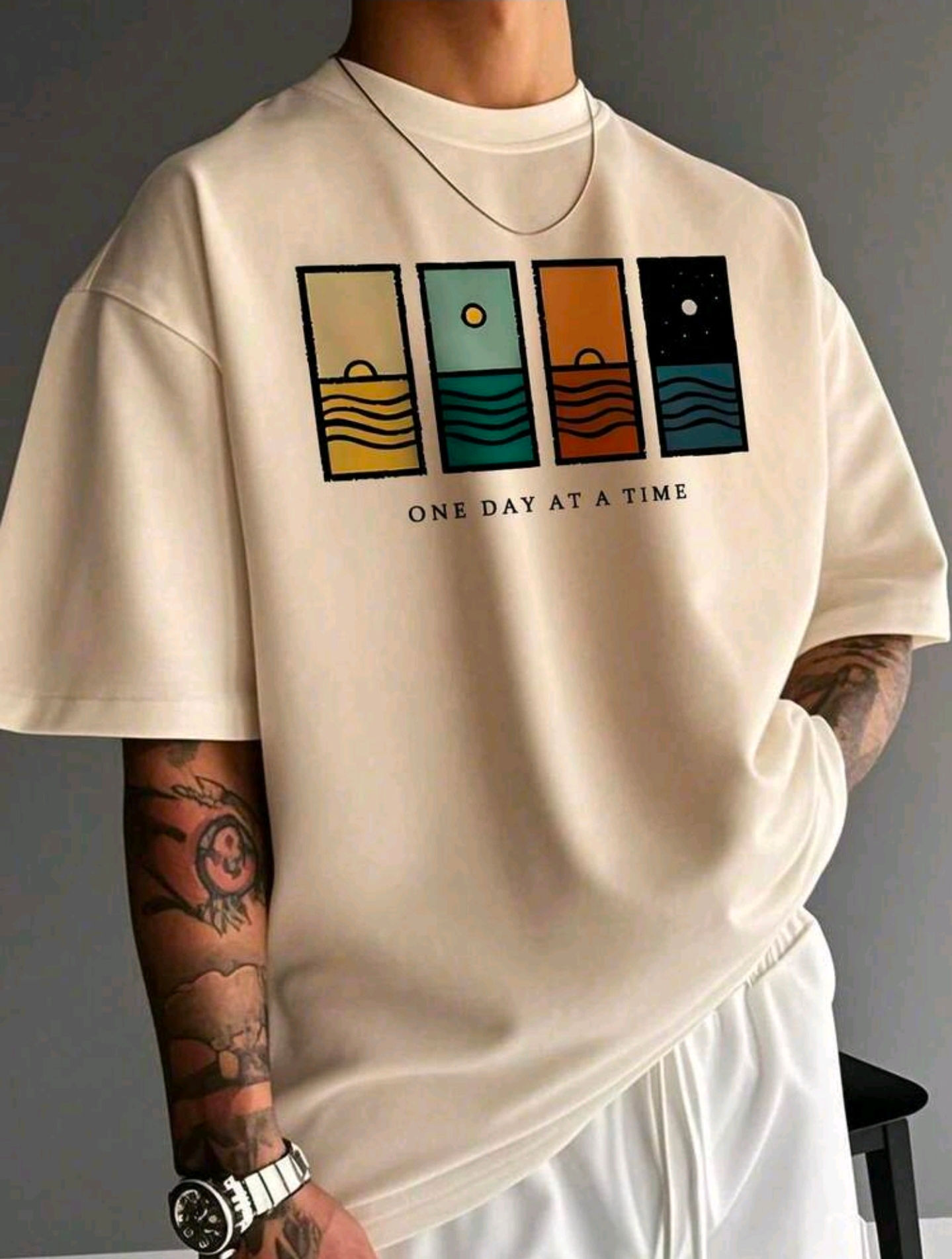Men's Simple Graphic Print T-Shirt - Comfortable Summer Essential