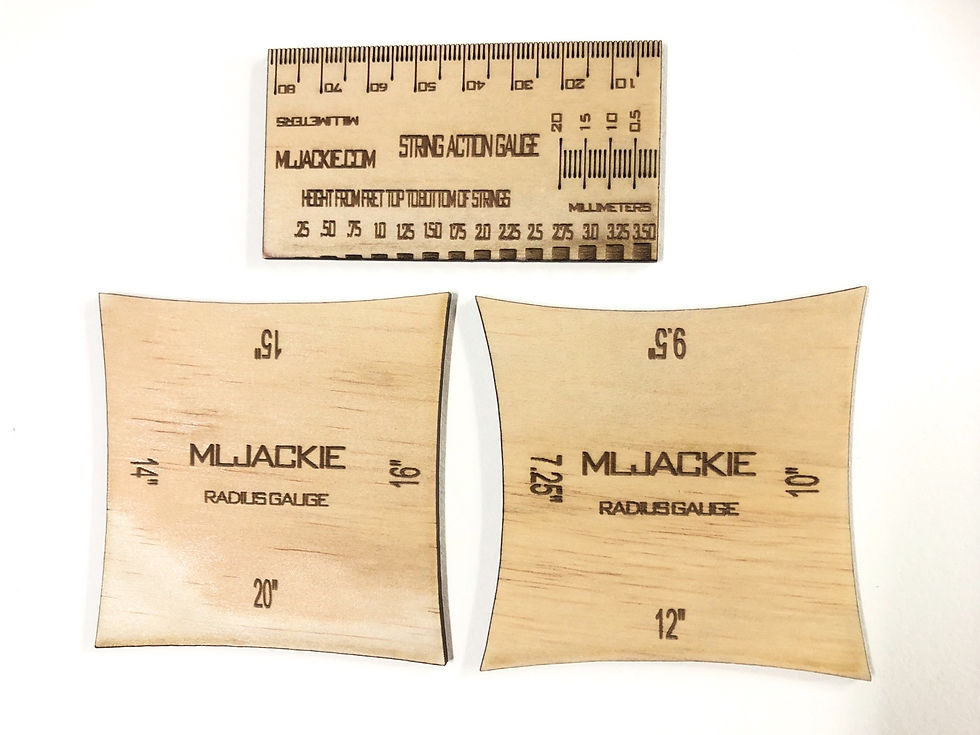 3 Wooden gauge guitar tools
