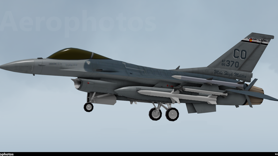 F-16C of the 120th Fighter Squadron (86-0370) on approach to Sandris