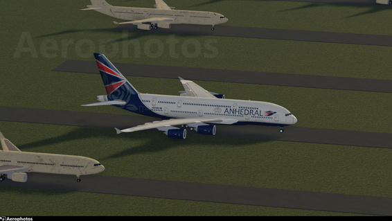 Anhedral Airways A380 stored at Solada Scrapyard for demand purposes