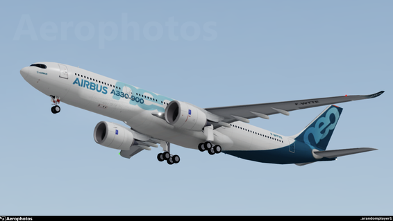 Airbus A330-900neo (F-WTTE) on departure from Anhedral after a successful round of test flights