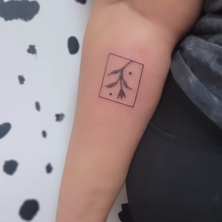 flower ornament black line tattoo