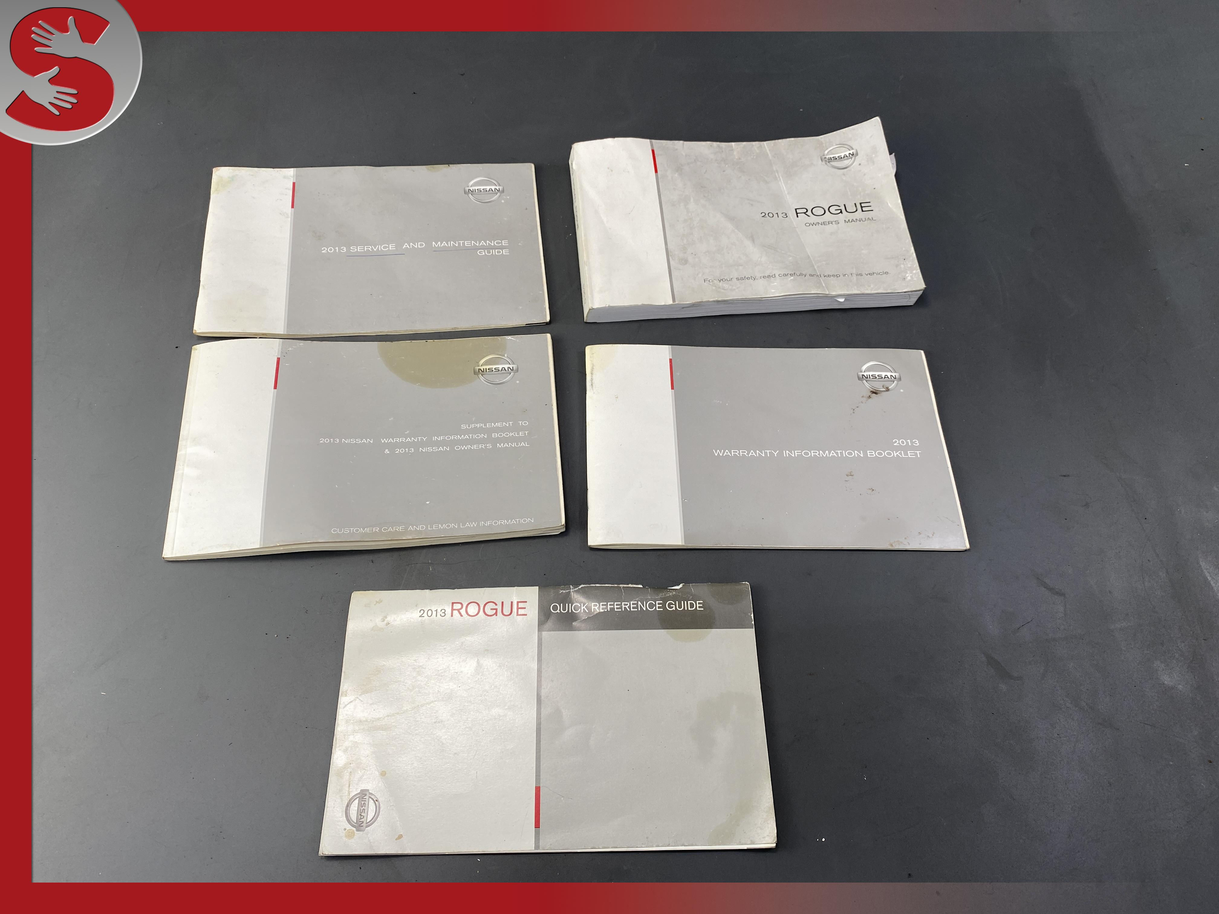 2013 Nissan Rogue Owner's Manual User Guide Book Set