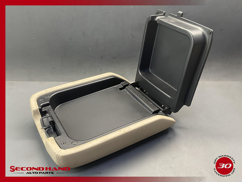 Thumbnail: 13-16 Nissan Pathfinder Center Console Beige LEATHER Armrest Lid Storage OEM