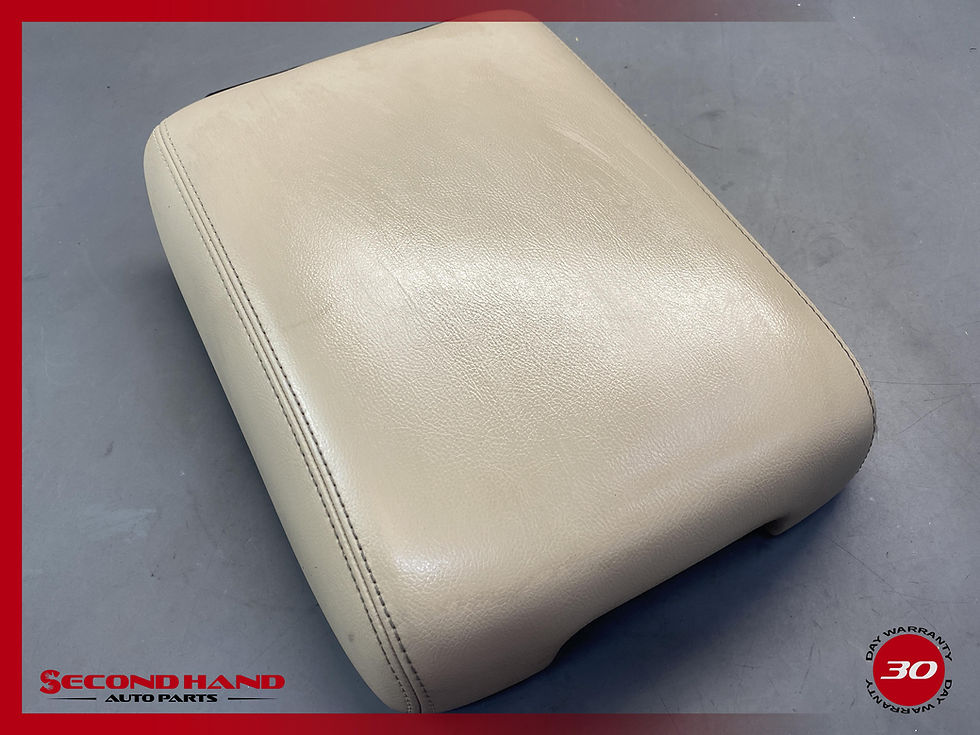 Thumbnail: 13-16 Nissan Pathfinder Center Console Beige LEATHER Armrest Lid Storage OEM