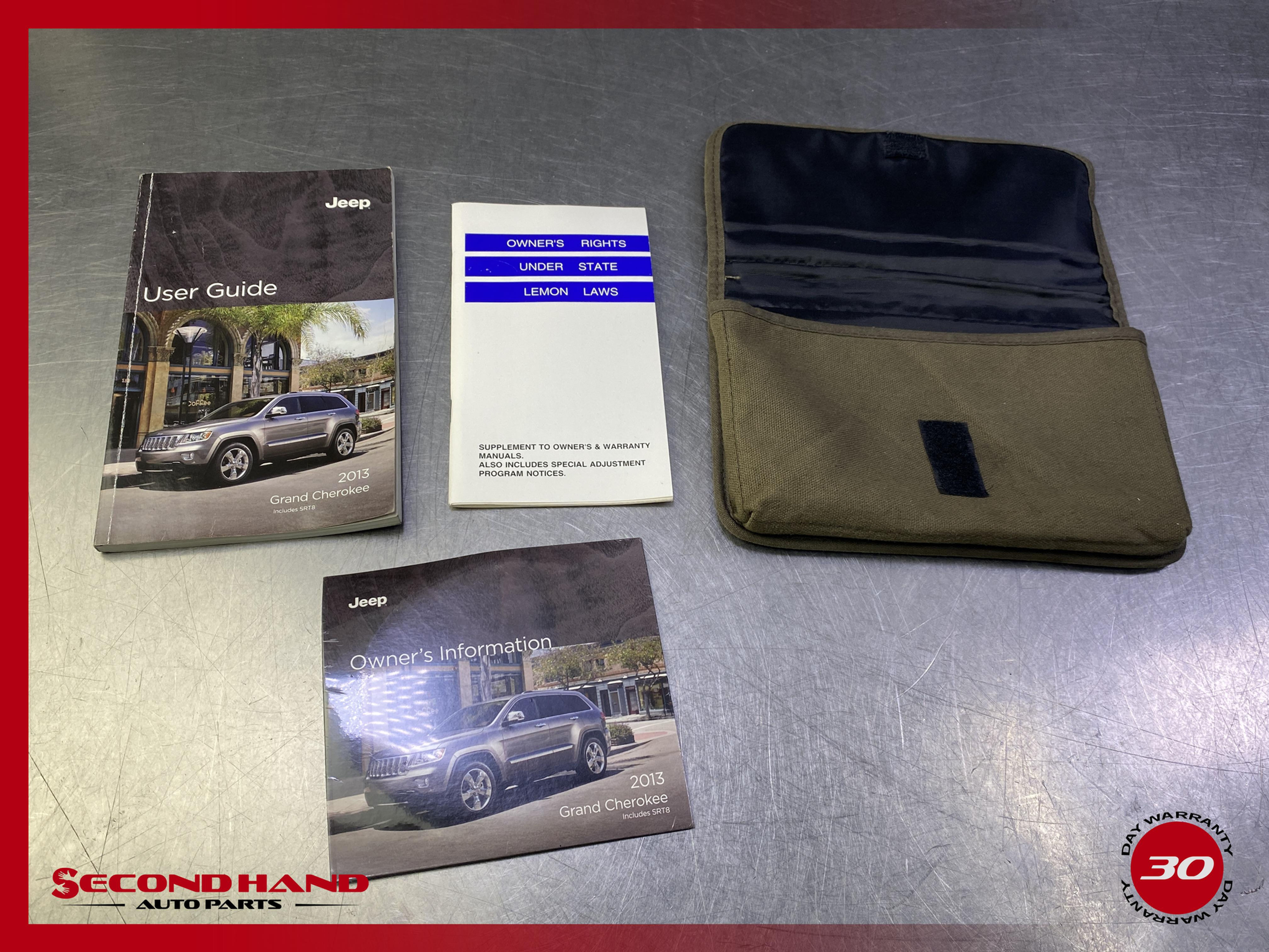 2013 Jeep Grand Cherokee SRT8 Owner's Manual Guide with Protective Case