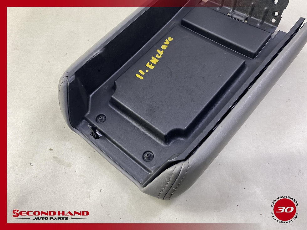 Thumbnail: 2008 2012 Buick Enclave Center Console Gray Leather Top Lid Armrest OEM