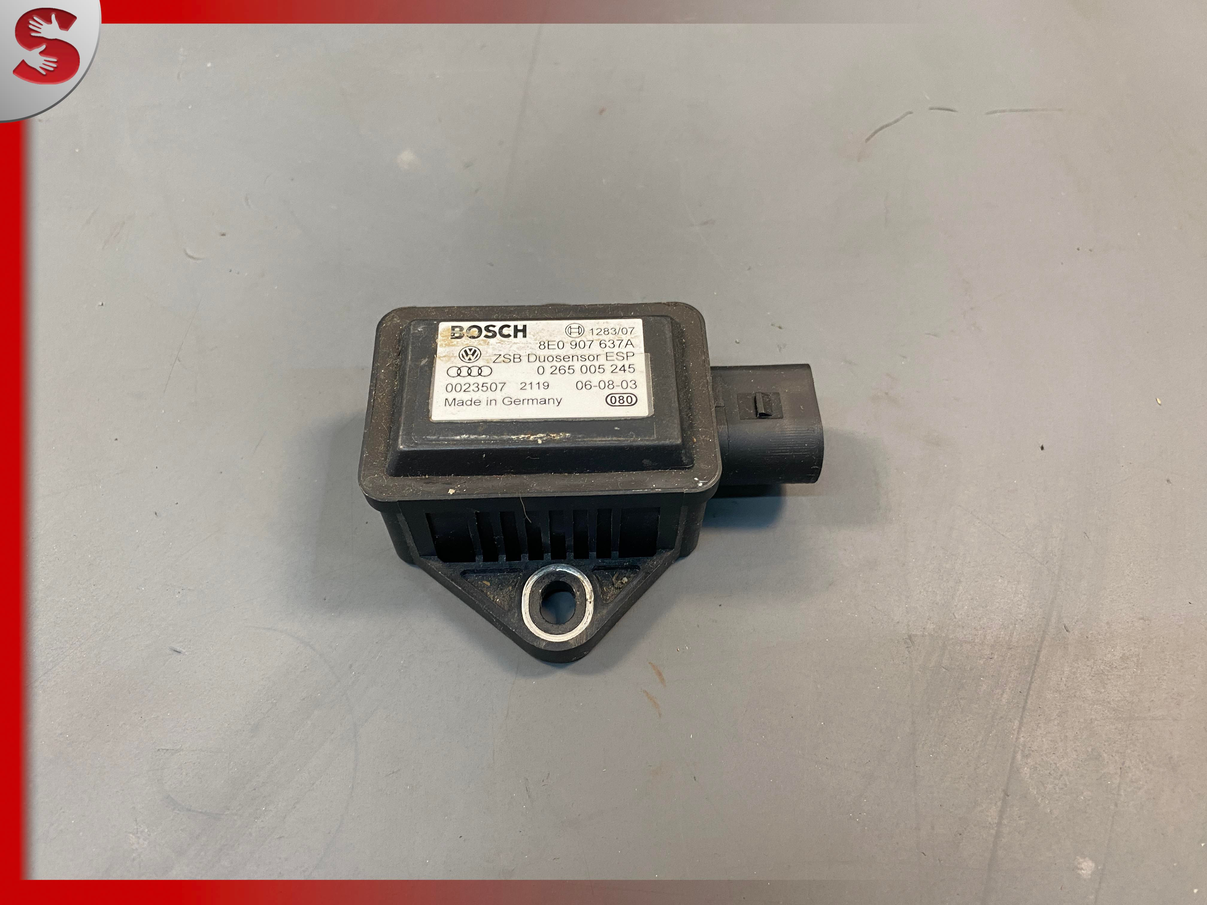 2002-2005 AUDI A4 B6 YAW TURN RATE ACCELERATION STABILITY SPEED SENSOR UNIT OEM