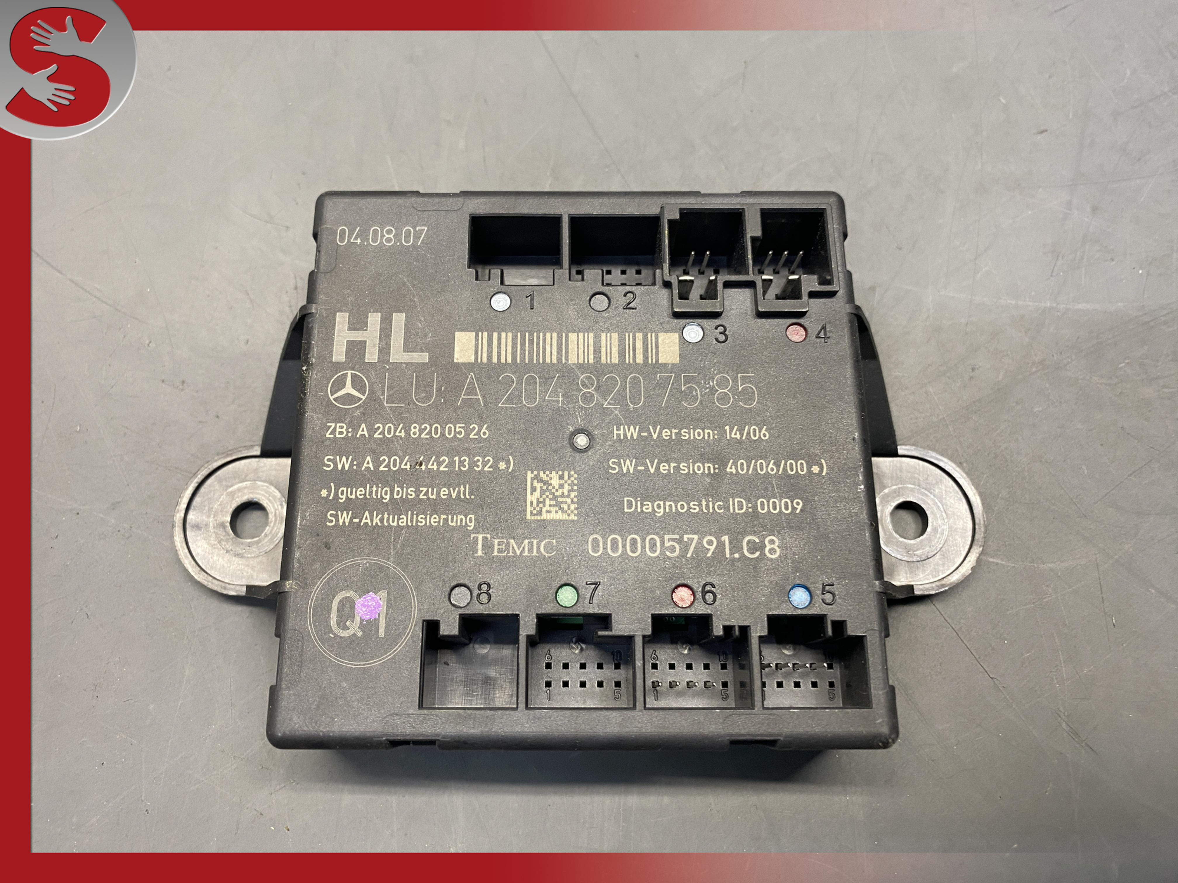 08-14 Mercedes W204 C300 C350 Rear Left Driver Side Door Control Module OEM