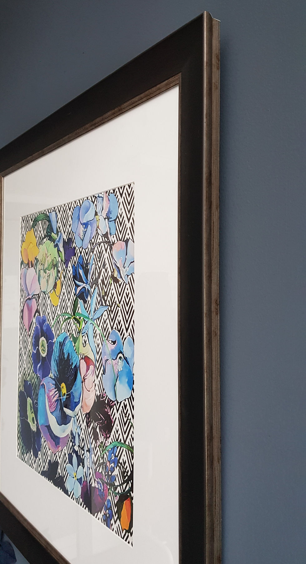Thumbnail: High quality fine art print in black wooden frame with silver slip