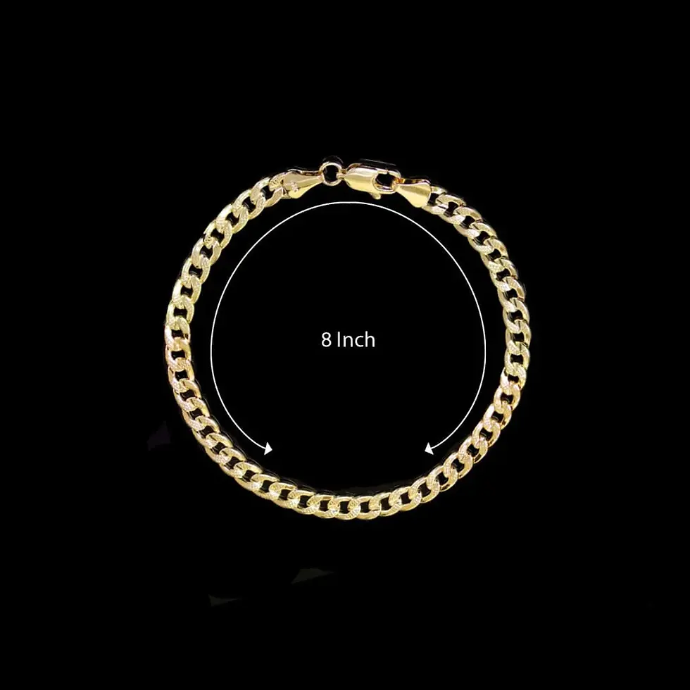 Thumbnail: Golden curb chain bracelet with 8 inch measurement, ankle bracelets.