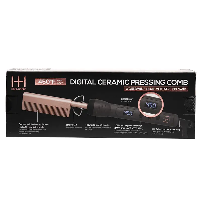 Thumbnail: H+I 450F Digital Ceramic Pressing Comb worldwide dual voltage 100-240V, in box.