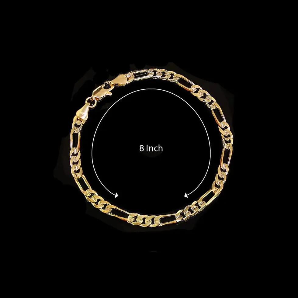 Gold anklet with text: 8 inch, Ankle Bracelets against a black background.