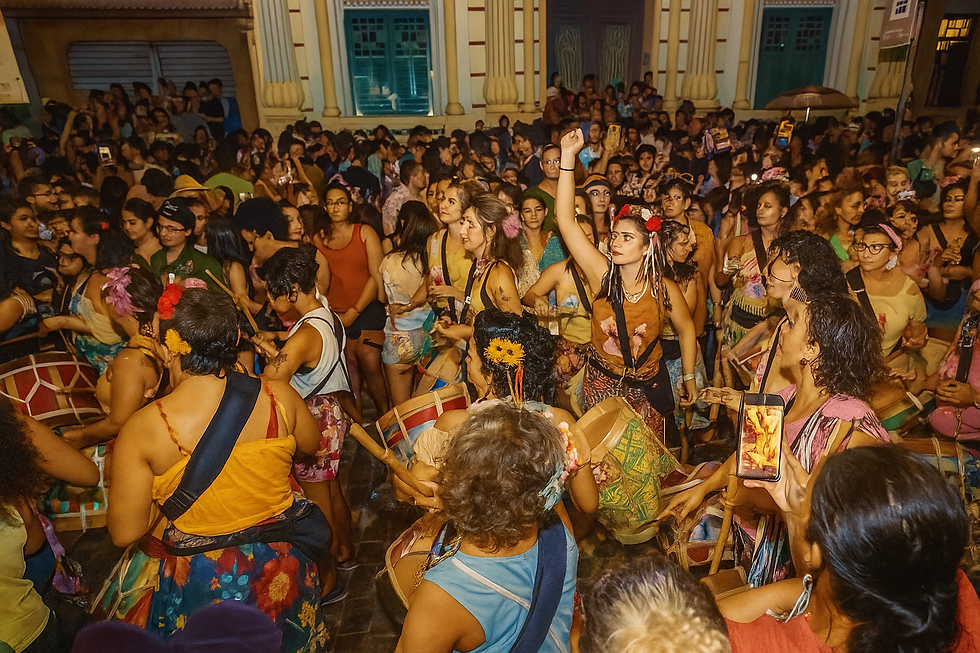 Personnes dans la rue qui font la fête à Rio de Janeiro