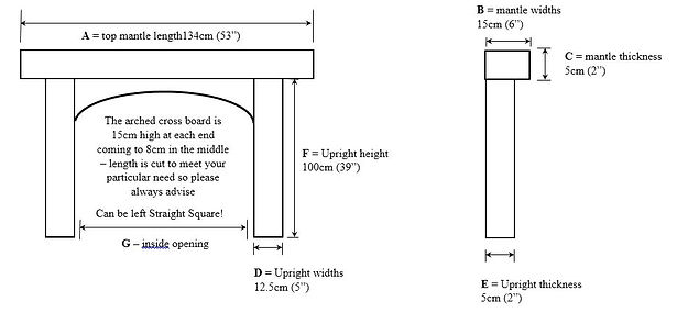 plan of oak shelf\oak fireplace surround