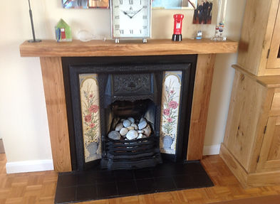 fireplace with our oak shelves\fireplace surround