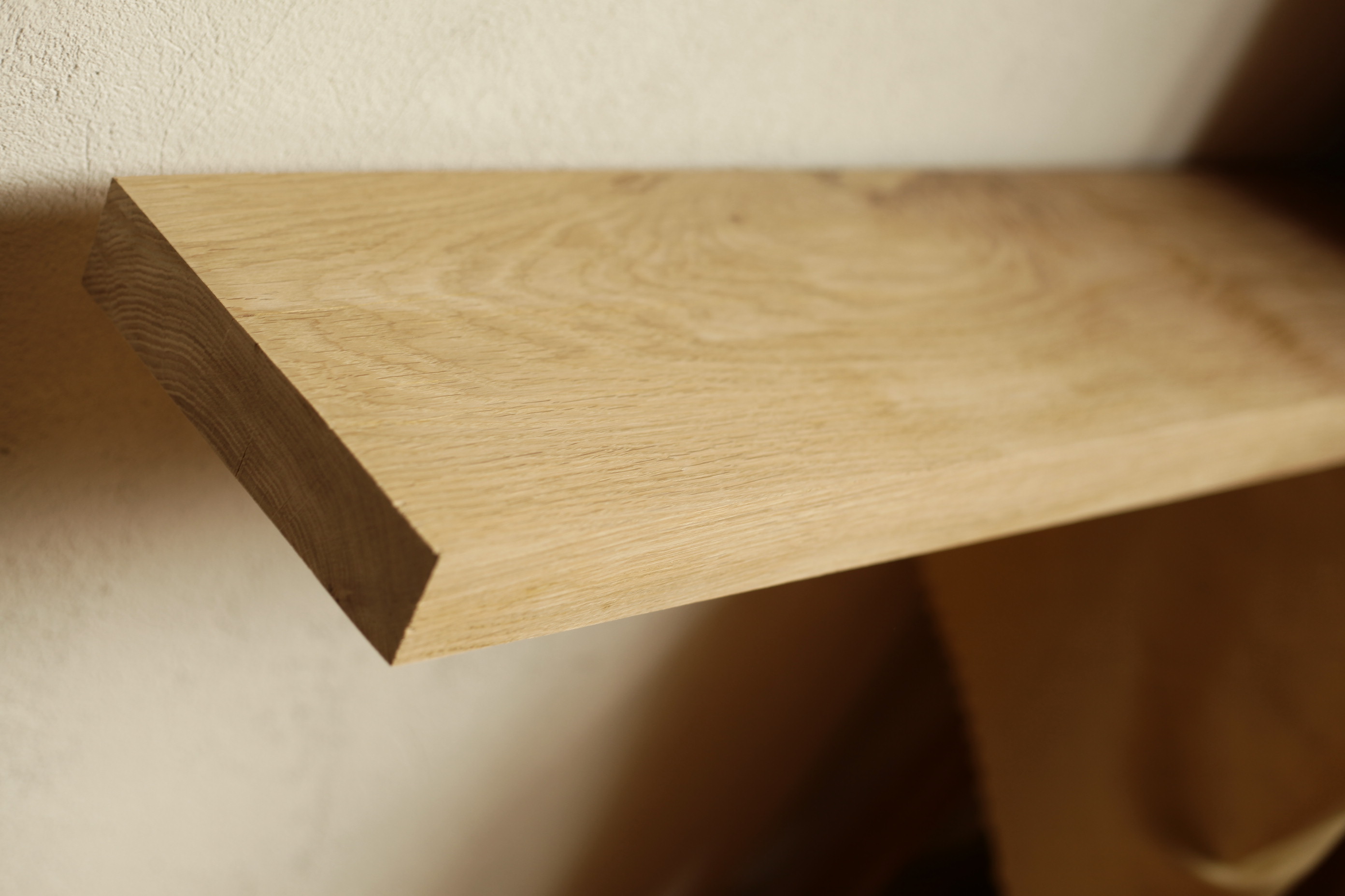 1,5 inch Solid Oak Beam, Floating shelf, Air Dried,