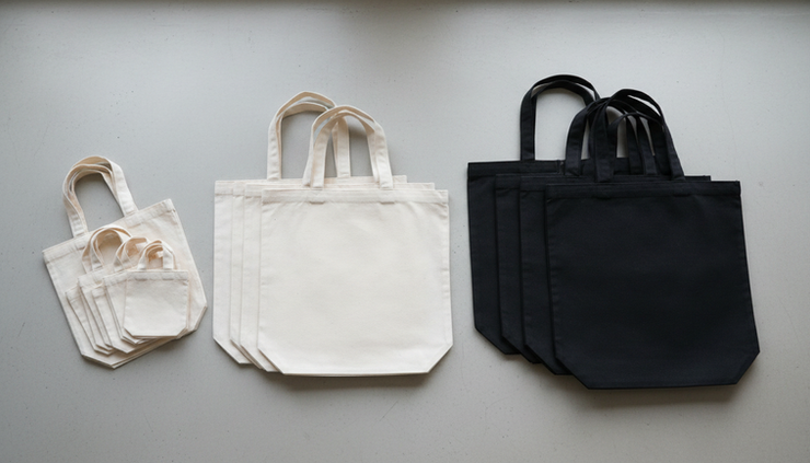 Eco-friendly reusable cotton tote bags for sustainable retail packaging