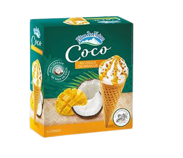 Glace cornet Coco Coulis de mangue