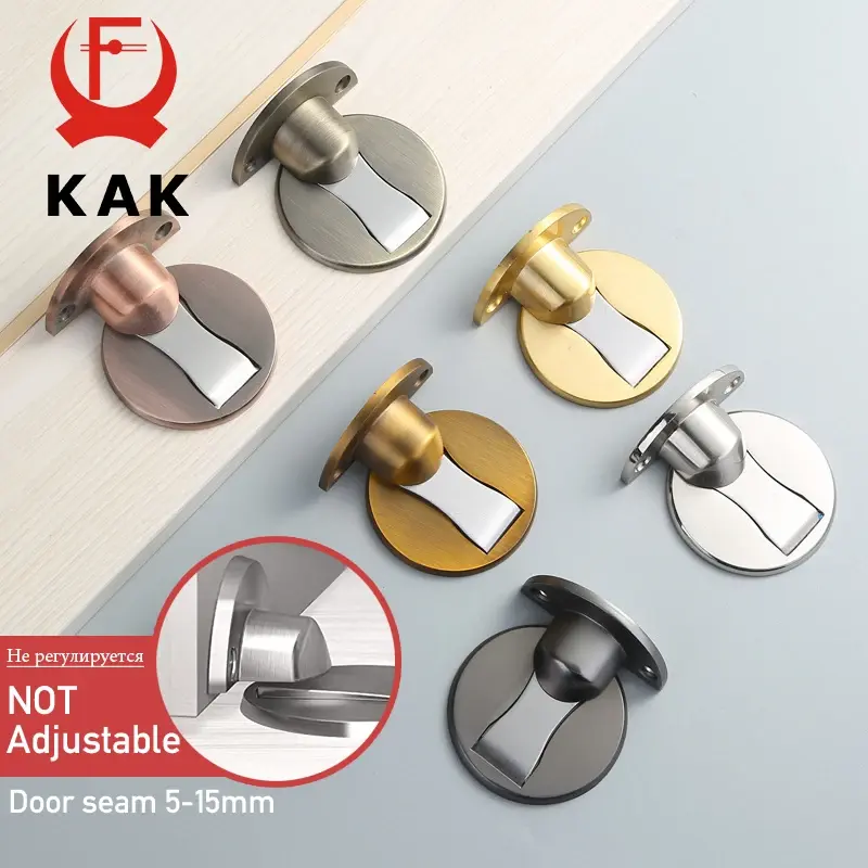 Thumbnail: KAK Magnetic Door Stopper Punch-Free Adjustable Zinc Alloy Door Holder Hidden