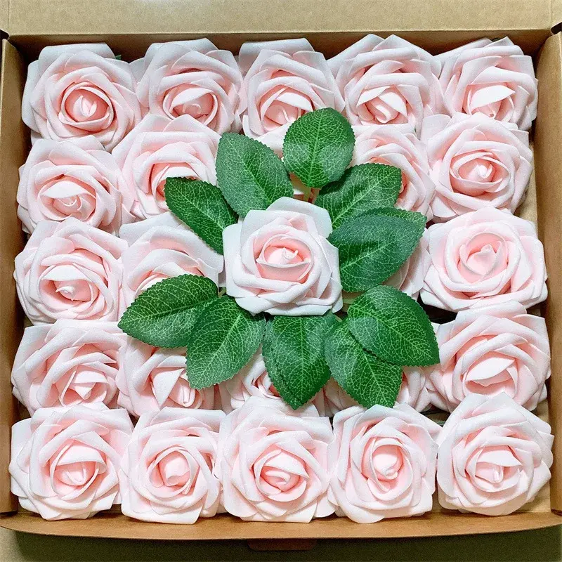 Thumbnail: 10~100pcs Rose Artificial Flowers Foam Fake Roses Wedding Bouquets Centerpieces