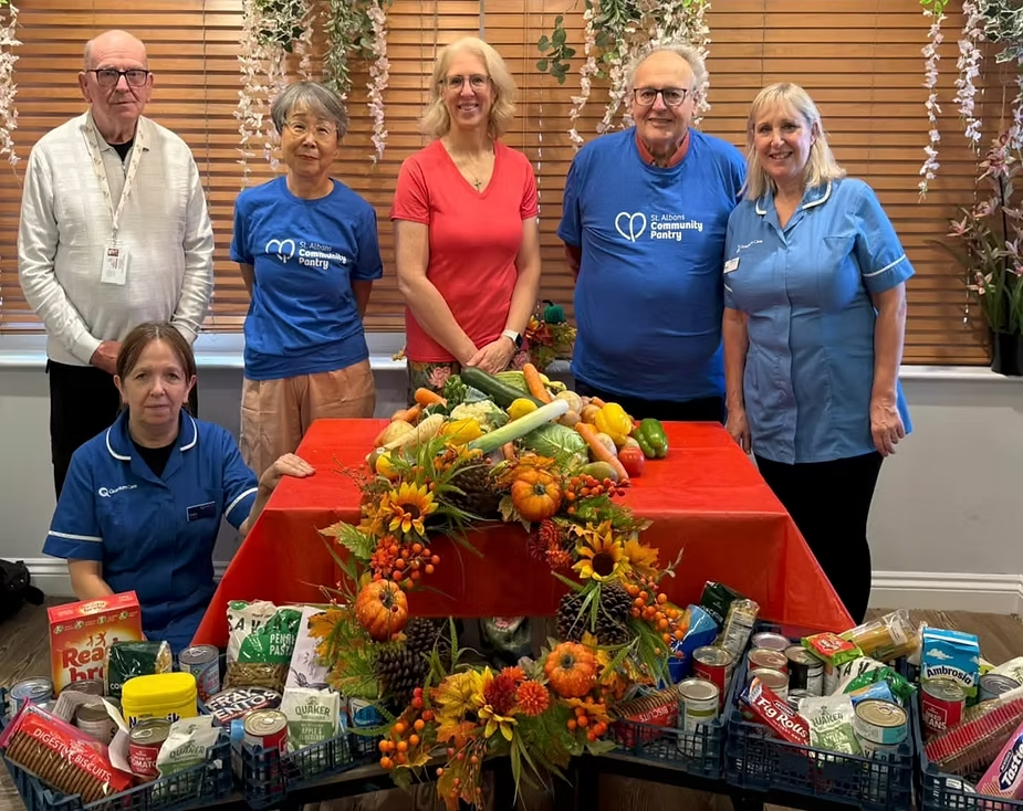 Maggie Dodd (centre) and staff