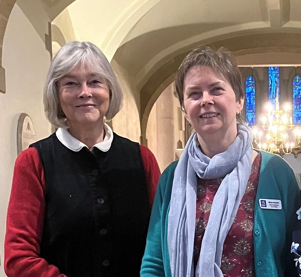 Pioneer of Anna Chaplaincy Debbie Thrower, a Canon of Honour at Portsmouth Cathedral, with Marian Muskett BRF Anna Chaplaincy Coordinator