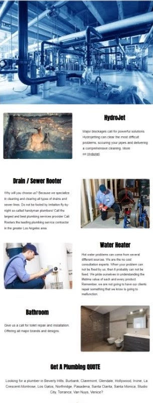 Areas covered by plumbing experts