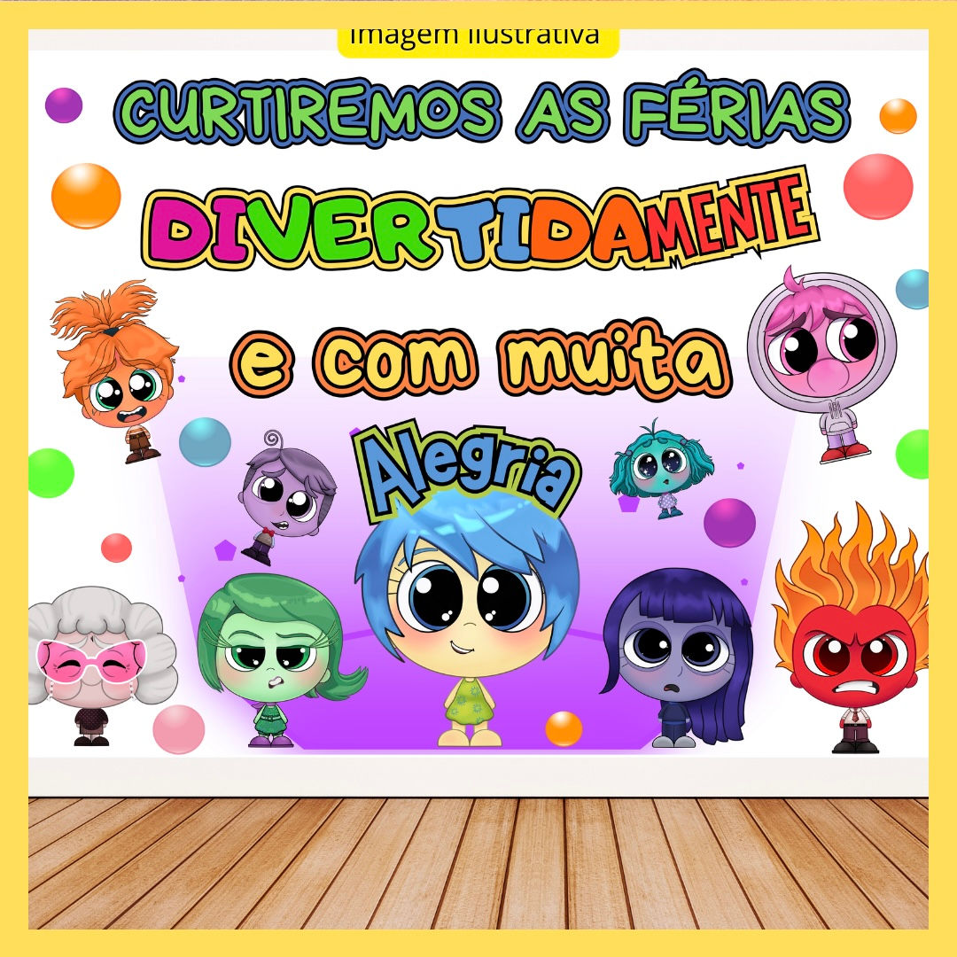 PAINEL DE FÉRIAS - DIVERTIDAMENTE +MOLDURA