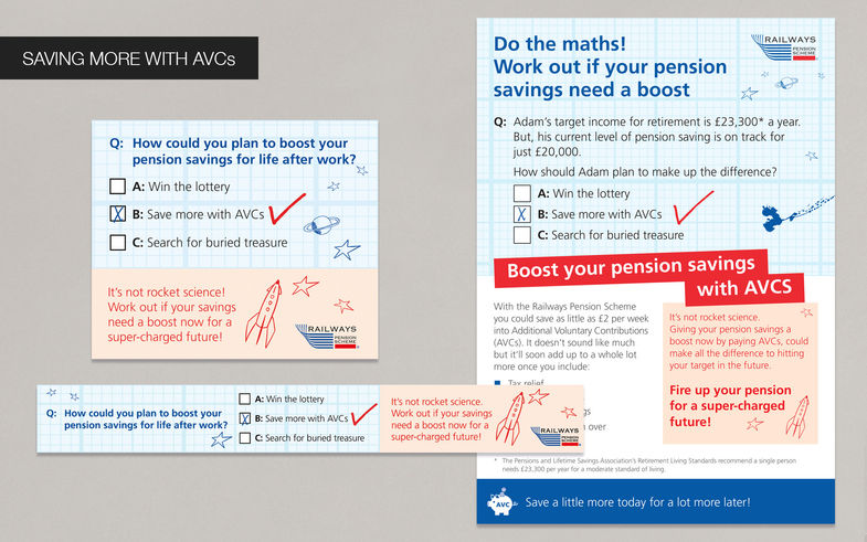 ‘Do the maths’ poster and web banners show how to boost pension saving by making Additional Voluntary Contributions (AVCs)