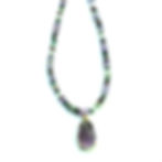 Rainbow Mixed Heishi Beads and Amethyst Drop