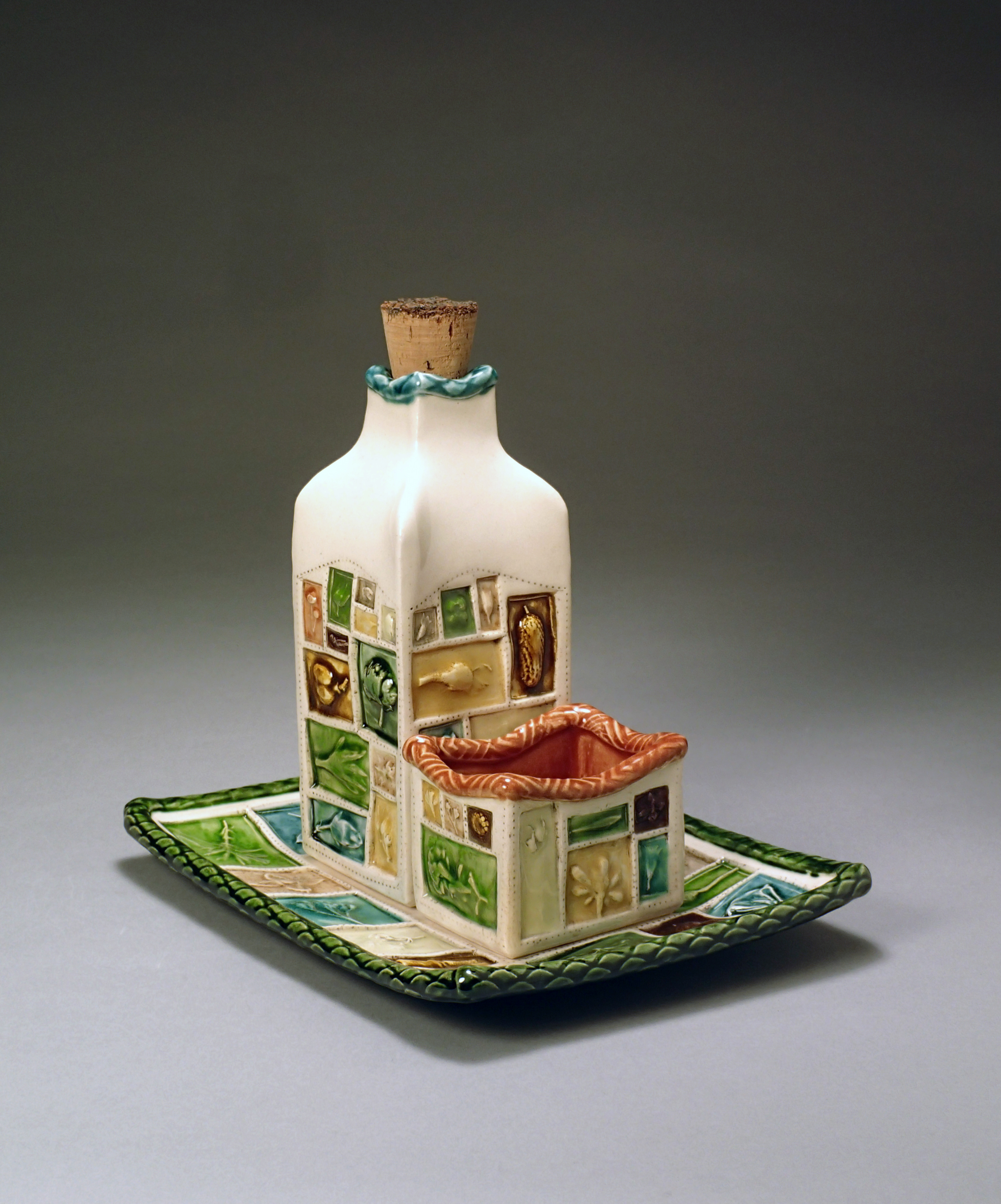 Plate, Bottle, and Dip Serving Set
