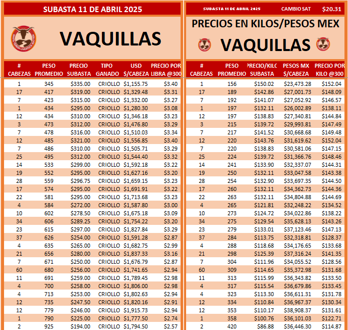 SUBASTA CADA MARTES Y VIERNES 12PM