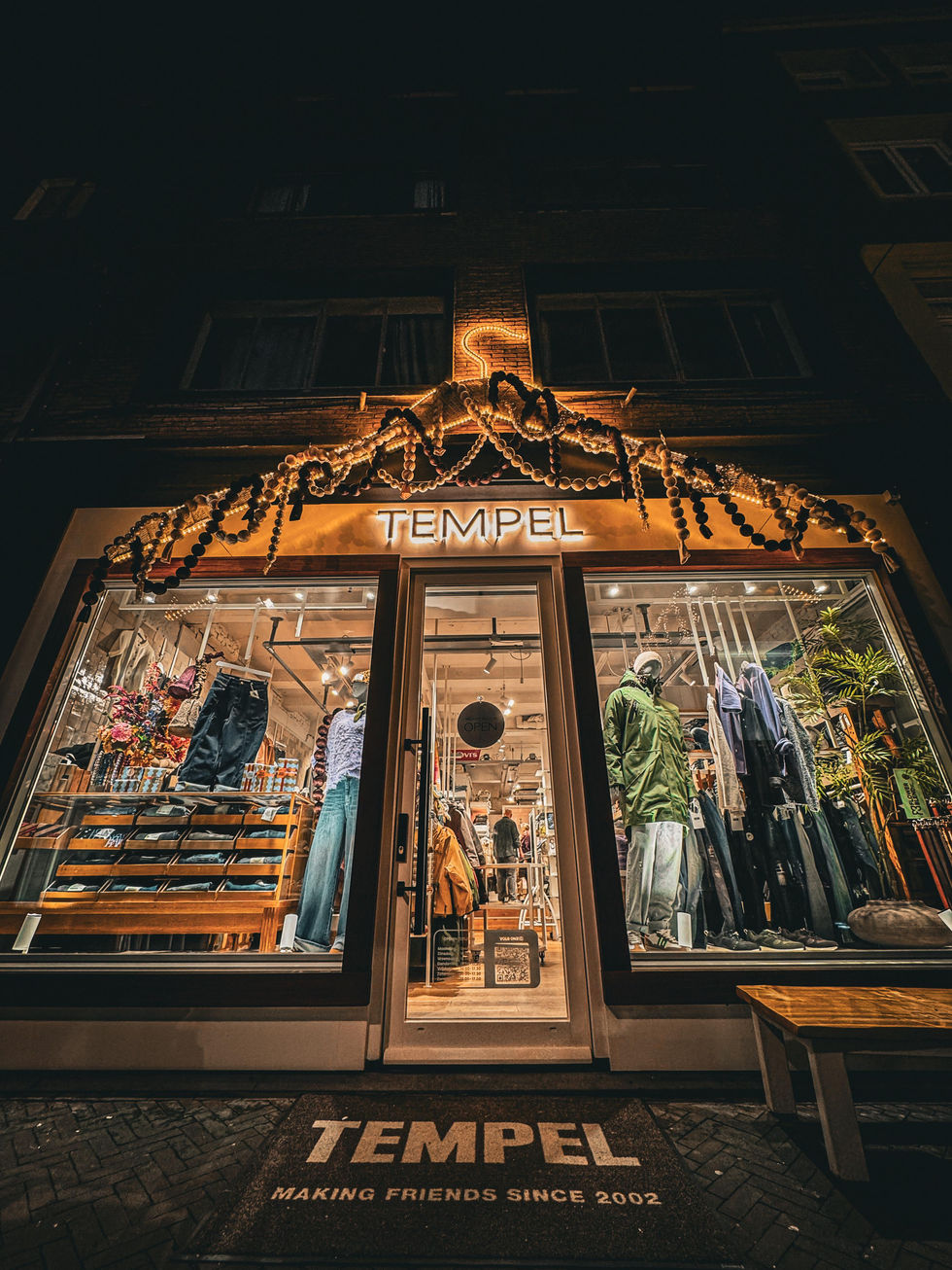 De Tempel Kerstdecoratie in de avond custom made 