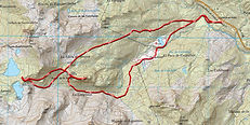 Trace GPX Punta de la Garganta sur carte IGN, enregistrée sur le terrain