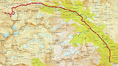 Trace GPS pic El Cabo et arête de los Gemelos sur carte IGN