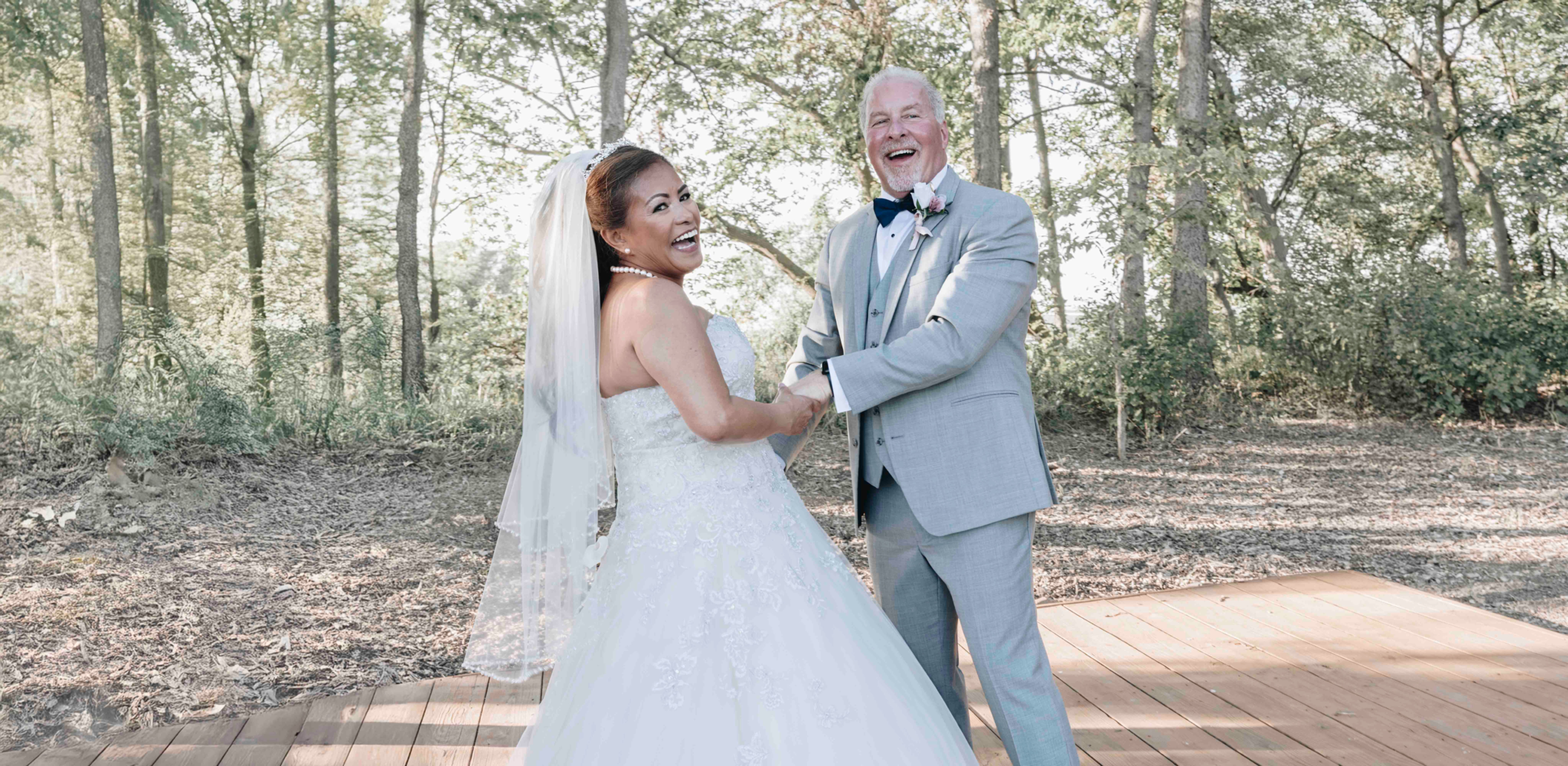 Wedding Video Omaha NE - bride and groom share a special moment with laughter