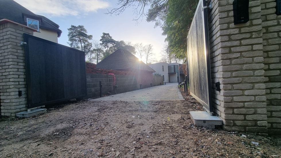 Electric Swing Gate In Open Position Canford Cliffs