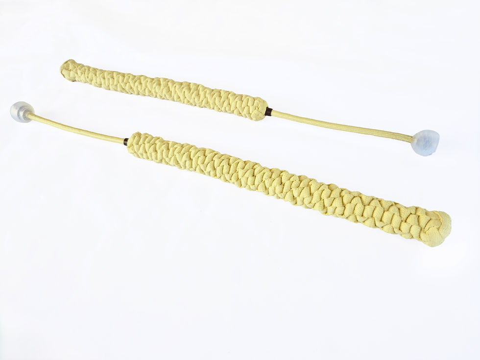 Full Static hardwareless braided fire snakes with kevlar flat wick and UltraPoi UltraKnob Pro LED Handles