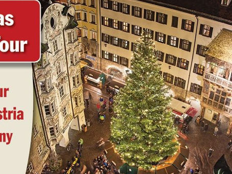 Innsbruck’s Golden Roof balcony overlooks the Christmas Market covered with festive lights. The tradition of Christmas lights started in the 16th century when Martin Luther added candles to a tree,...