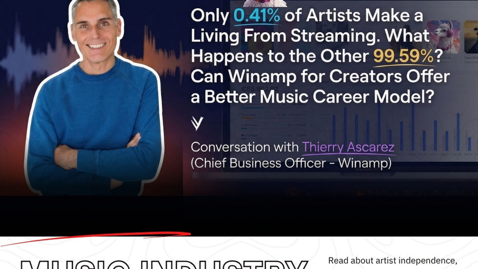 Winamp for creators. "Thierry Ascarez - Winamp and Vinnie Jinn discussing music monetization in 2026"