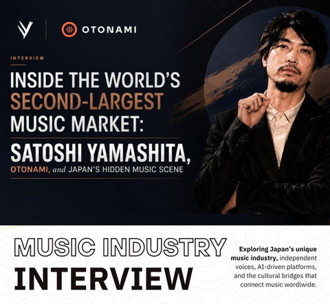 Editorial cover for YV Art interview with Satoshi Yamashita, founder of OTONAMI, exploring Japan’s second-largest music market and hidden music scene.