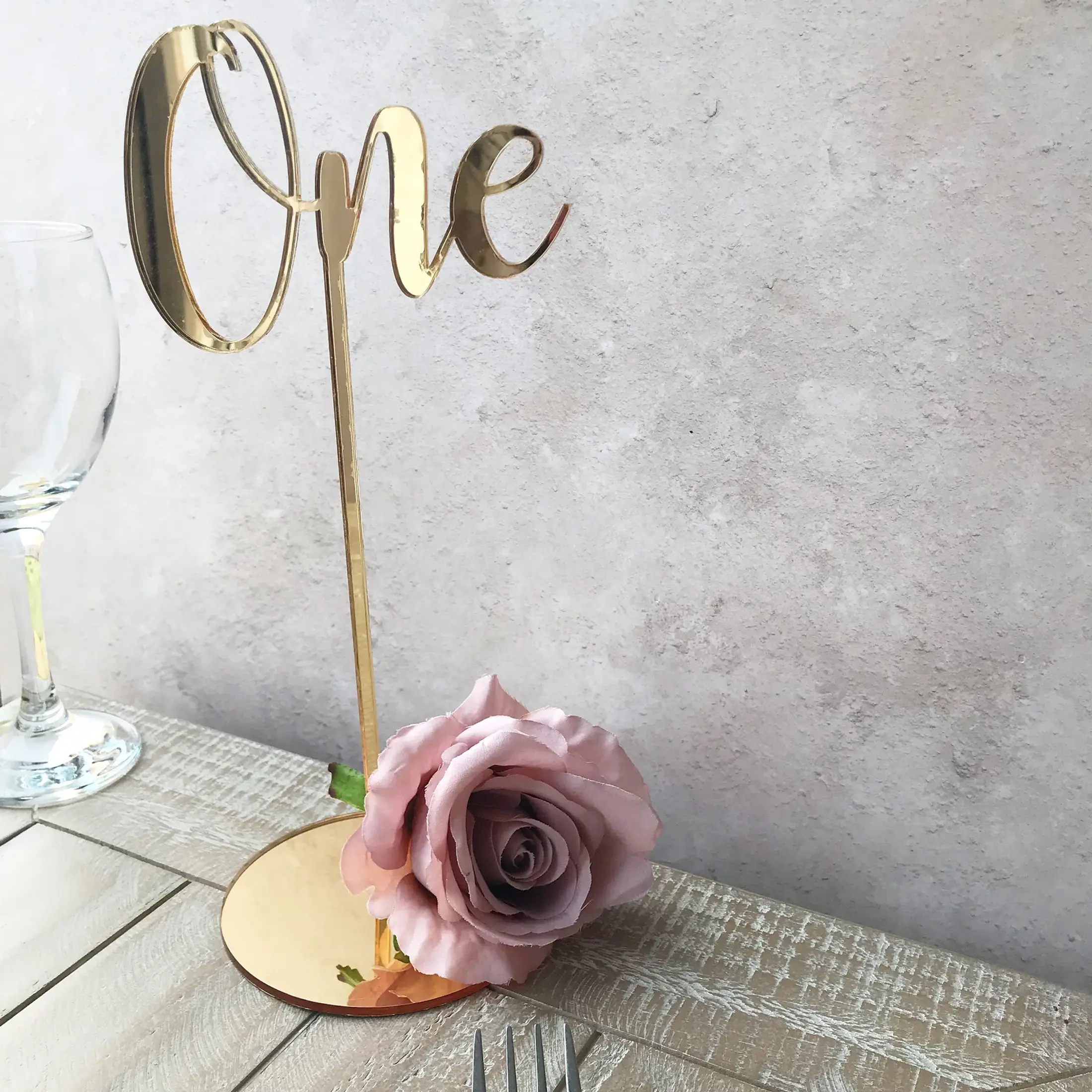 Gold Mirror Tabled Numbers