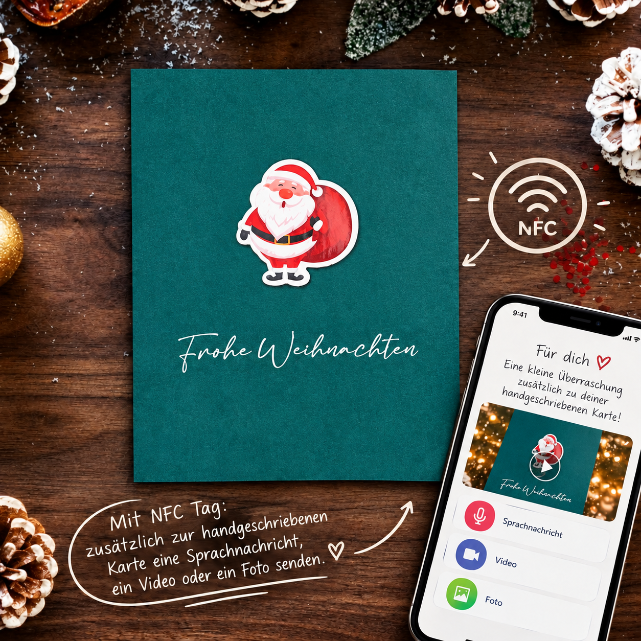 NFC Weihnachtskarten 3D