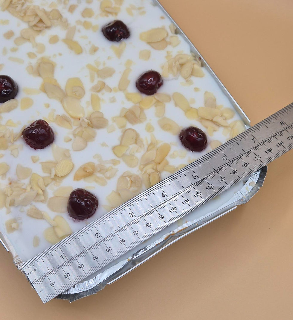 Thumbnail: Cherry Bakewell tray bake