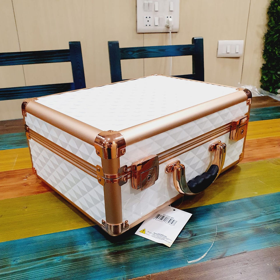 Thumbnail: Desktop Portable makeup vanity- White with 4 LED bulbs: Model 4166